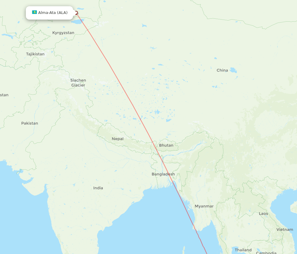 HKT-ALA flight routes