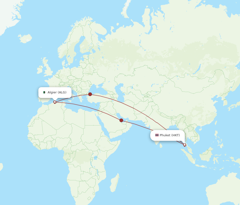 HKT-ALG flight routes
