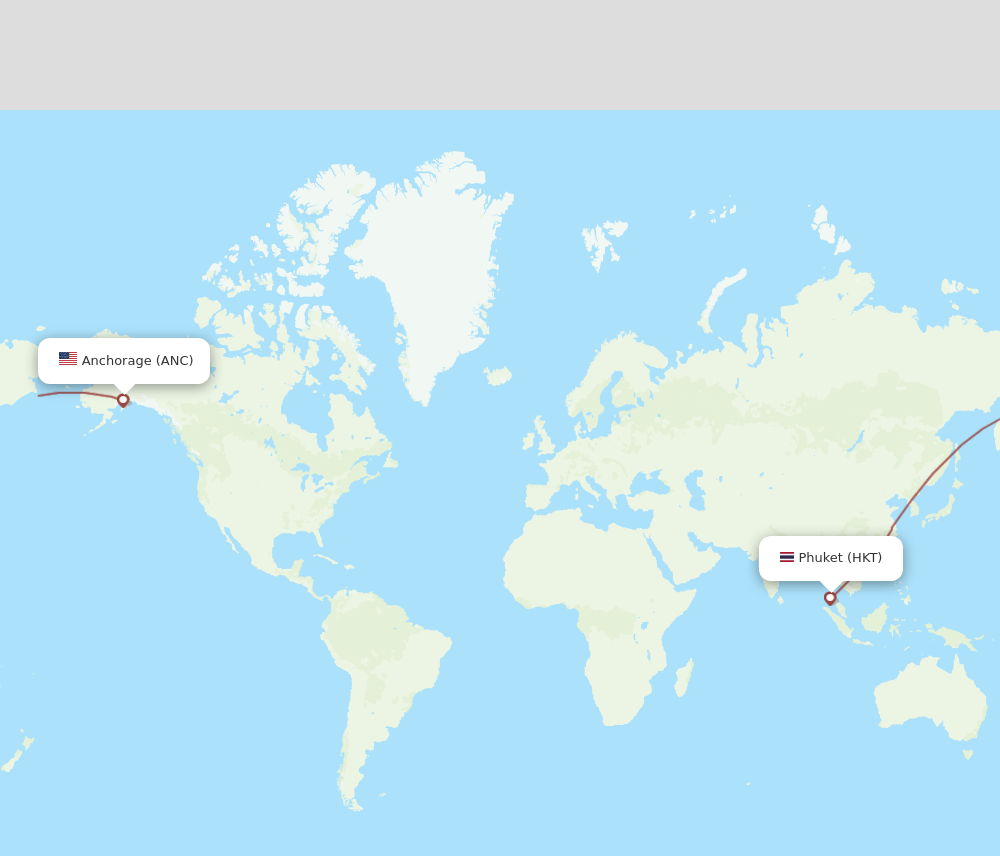 HKT to ANC flights and routes map