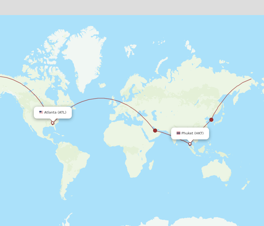HKT-ATL flight routes