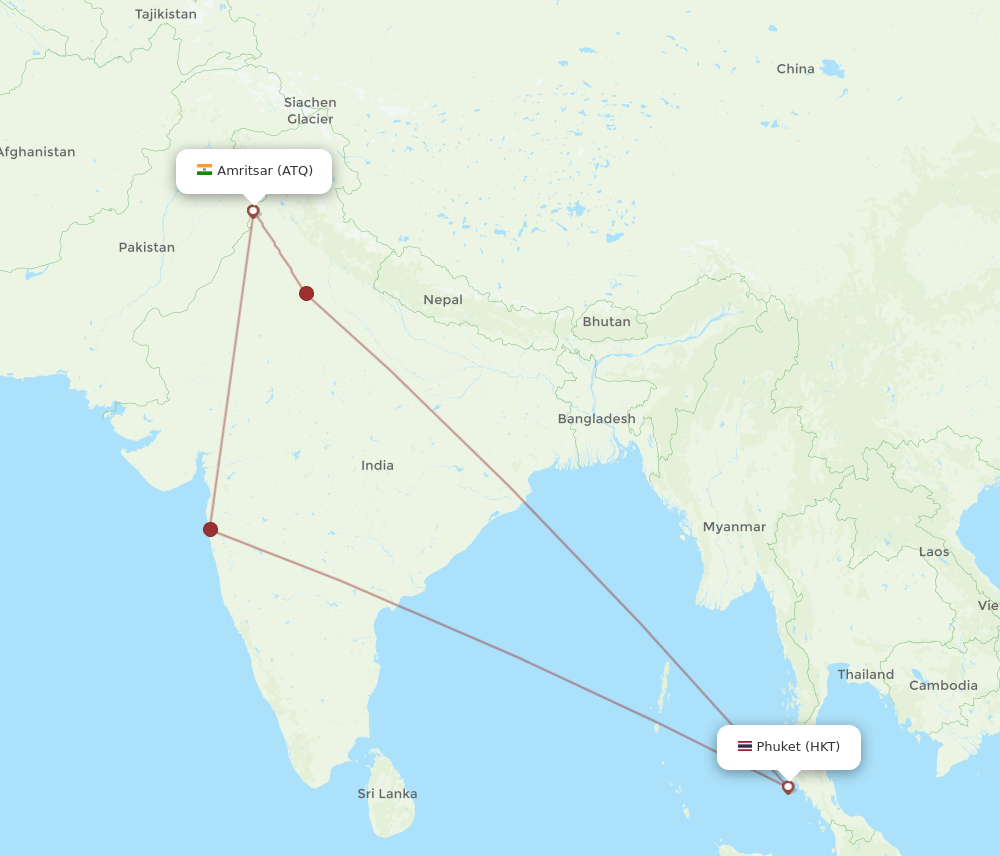 HKT-ATQ flight routes