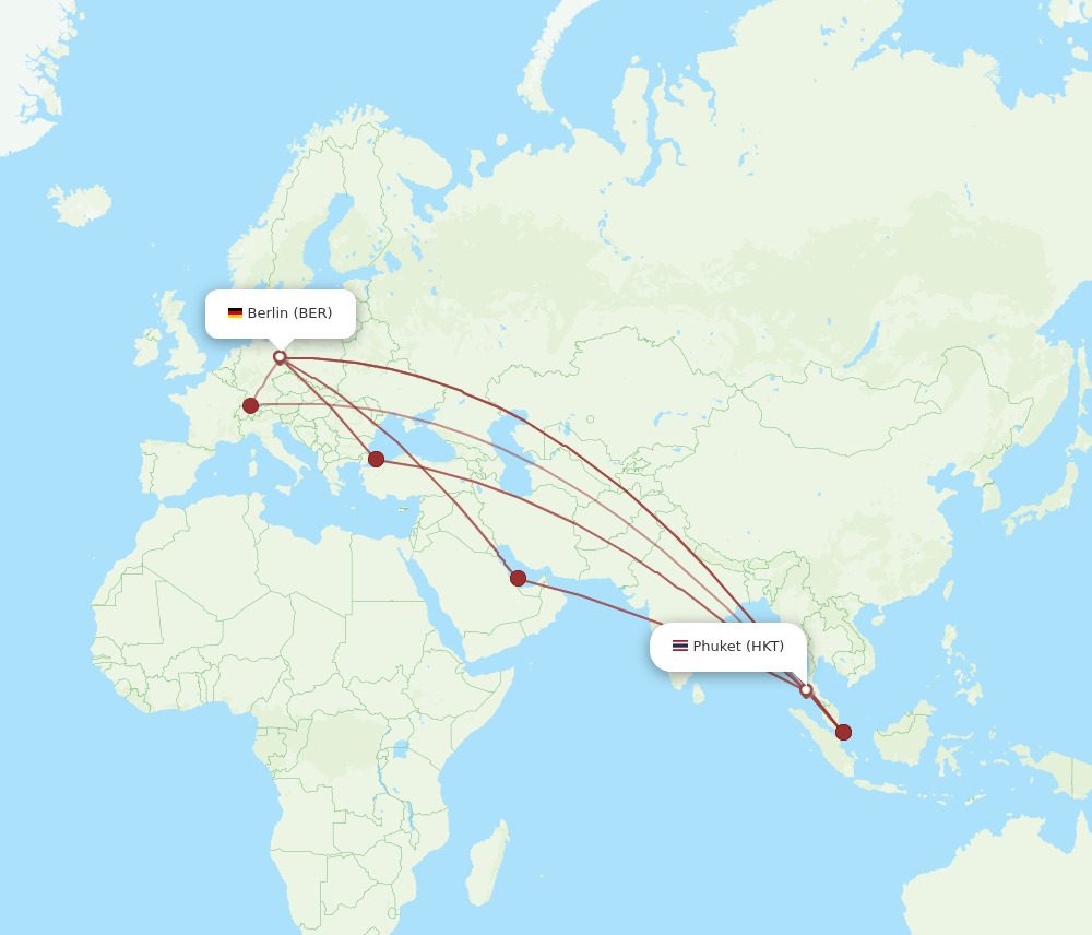 HKT-BER flight routes