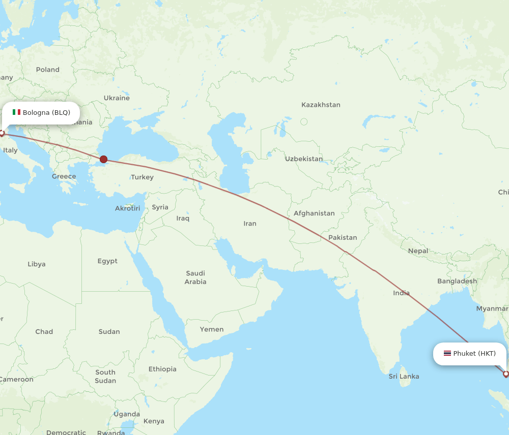 HKT-BLQ flight routes