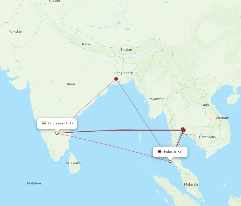 HKT-BLR flight routes