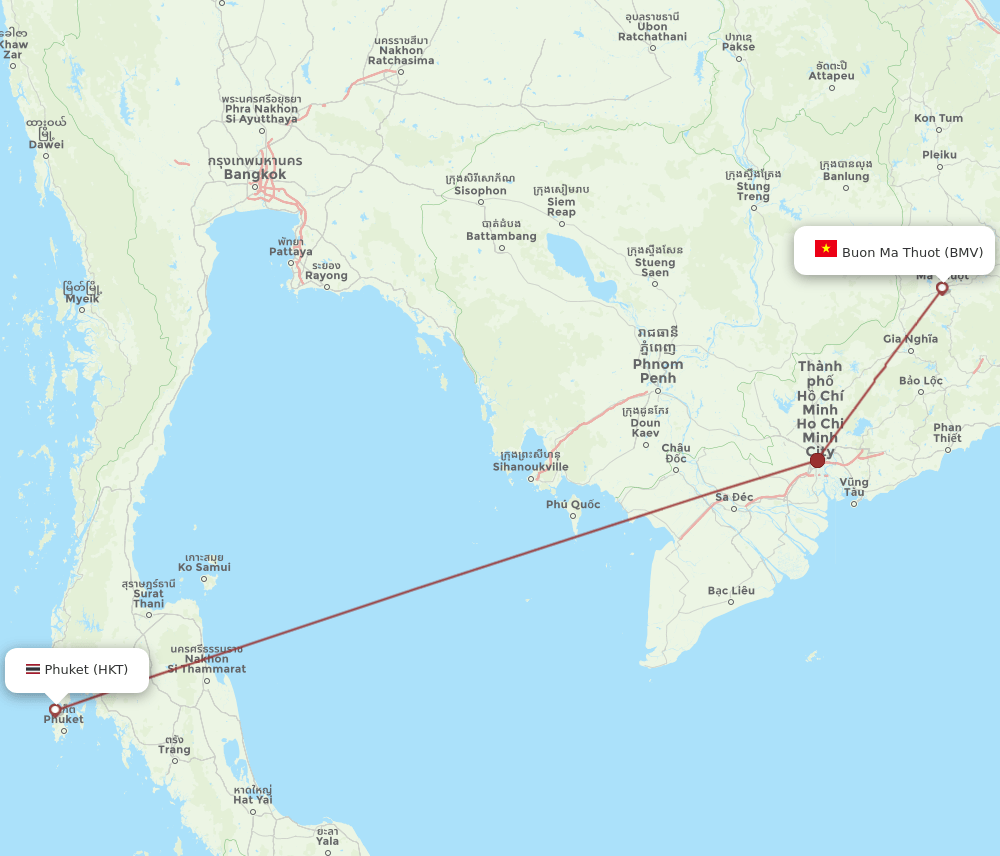 HKT-BMV flight routes