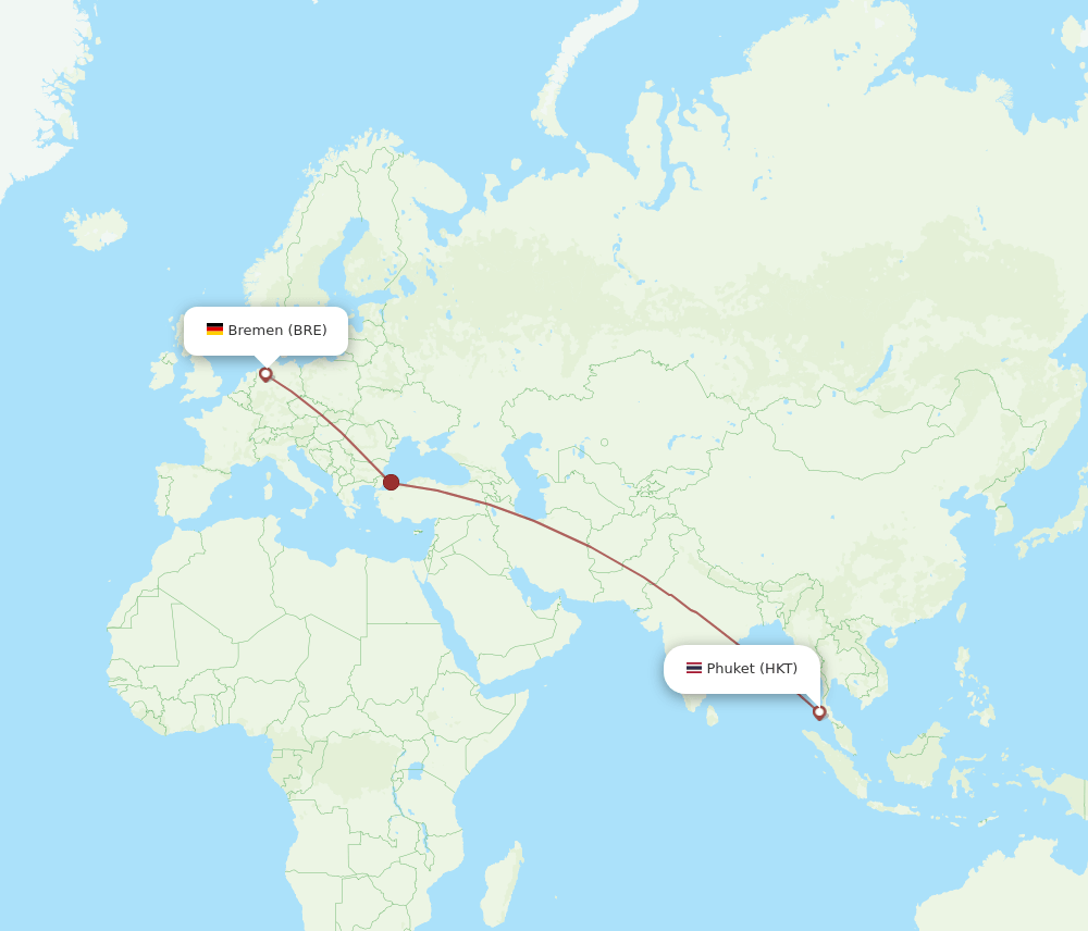 HKT-BRE flight routes
