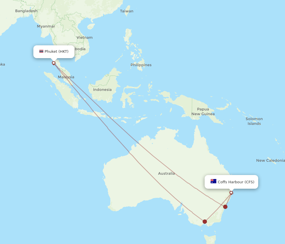 HKT-CFS flight routes