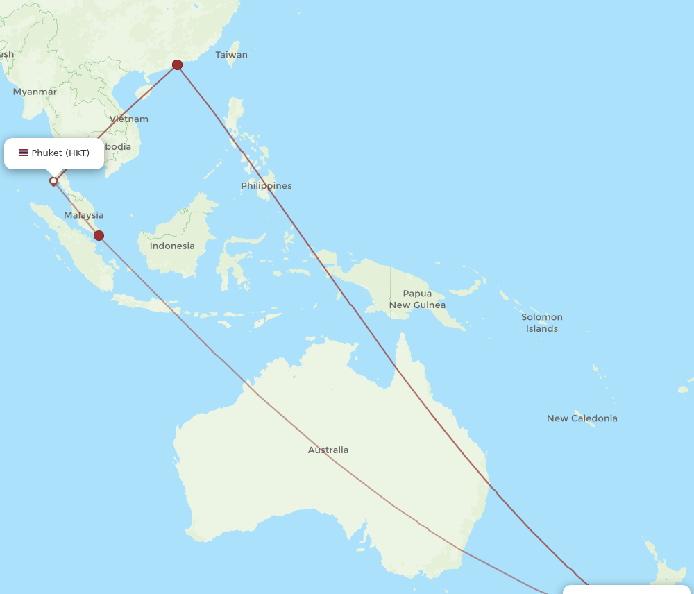 HKT-CHC flight routes