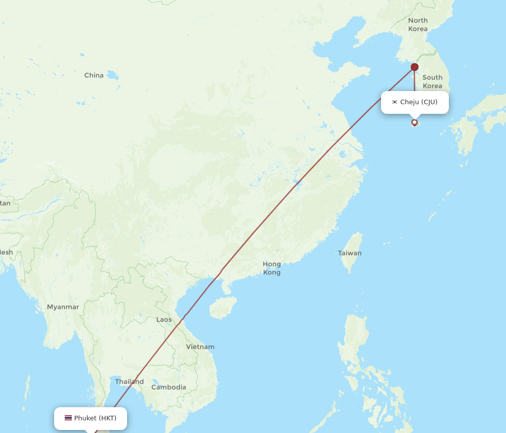 HKT-CJU flight routes