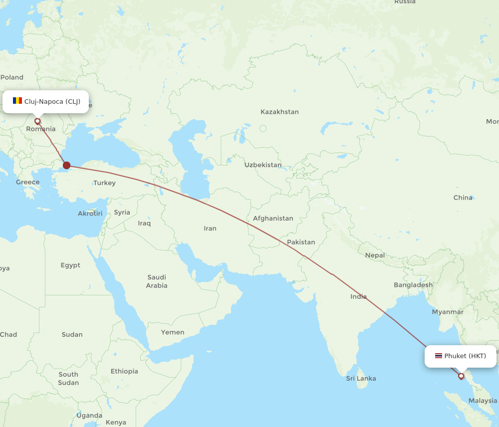 HKT-CLJ flight routes