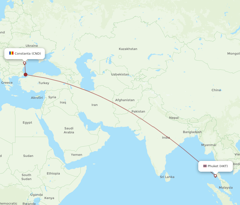HKT-CND flight routes