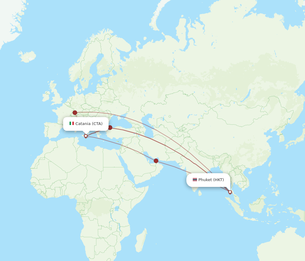 HKT-CTA flight routes