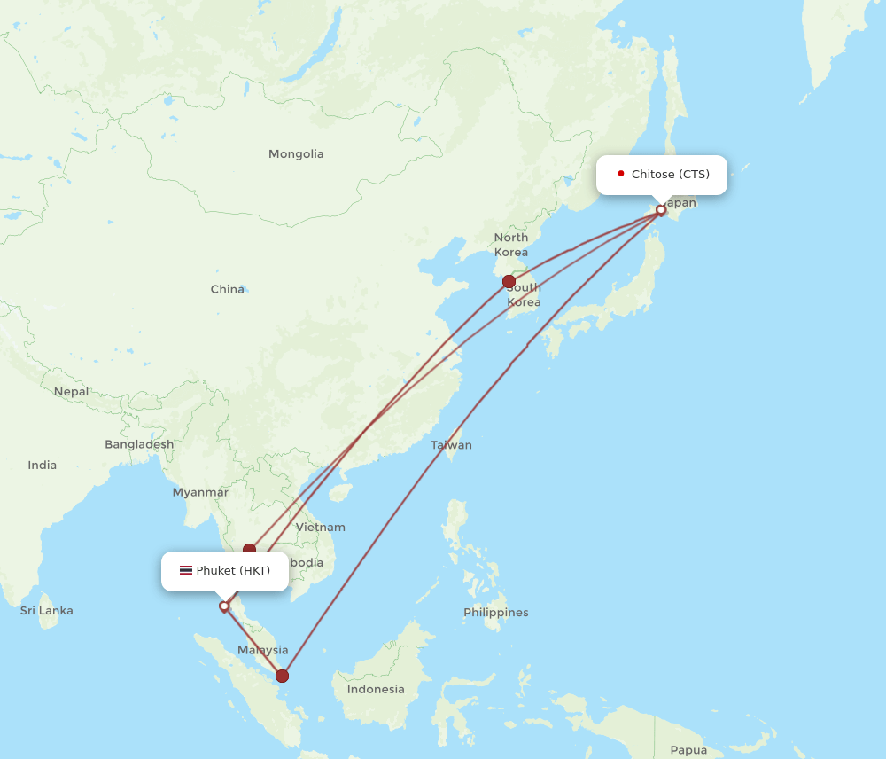 HKT-CTS flight routes