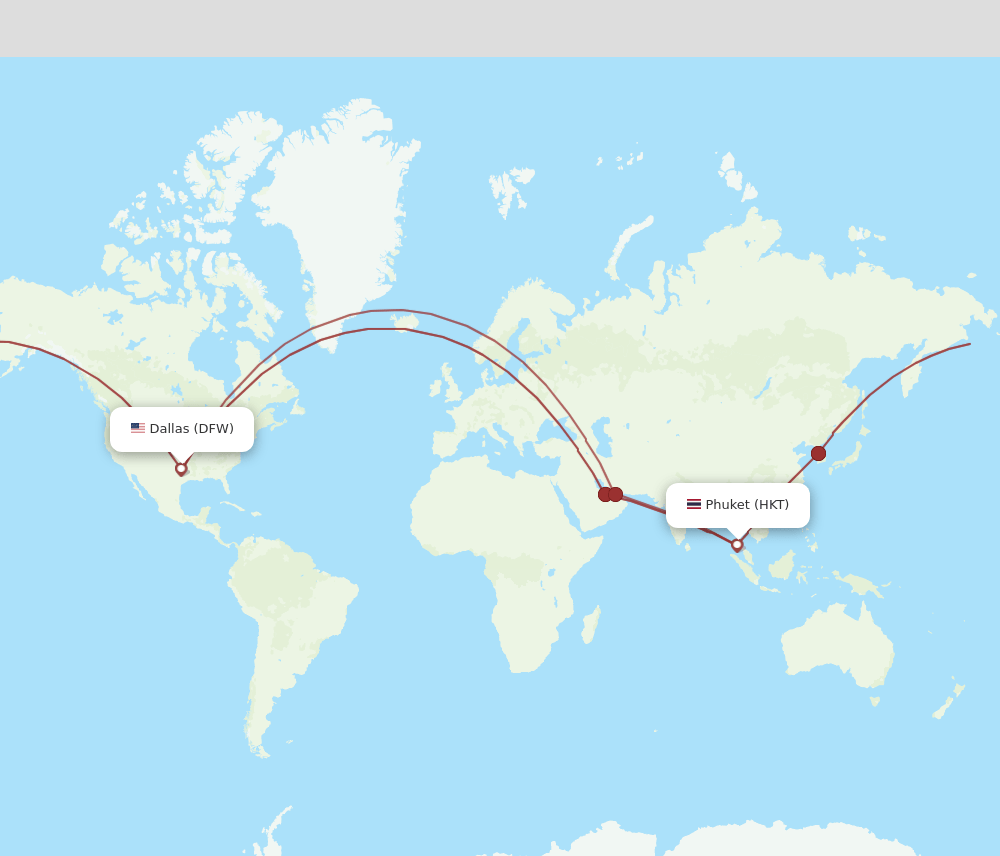 HKT-DFW flight routes