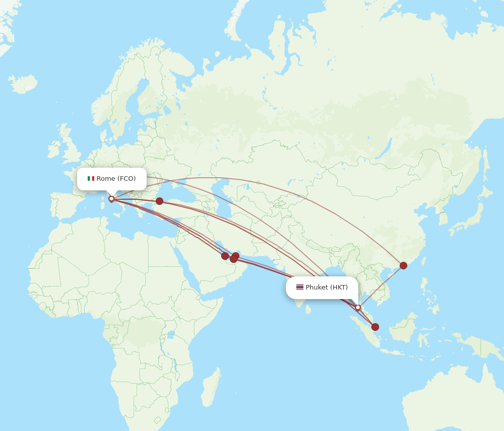 HKT-FCO flight routes