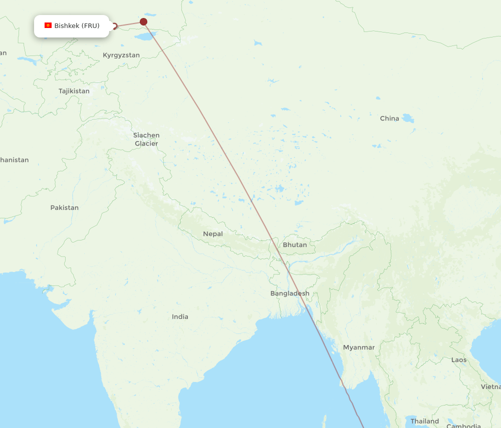 HKT to FRU flights and routes map