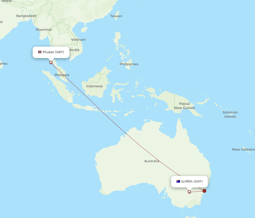 HKT-GFF flight routes