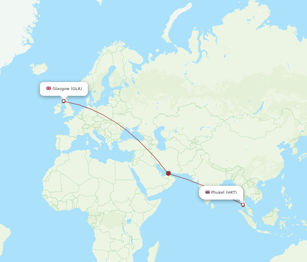 HKT-GLA flight routes