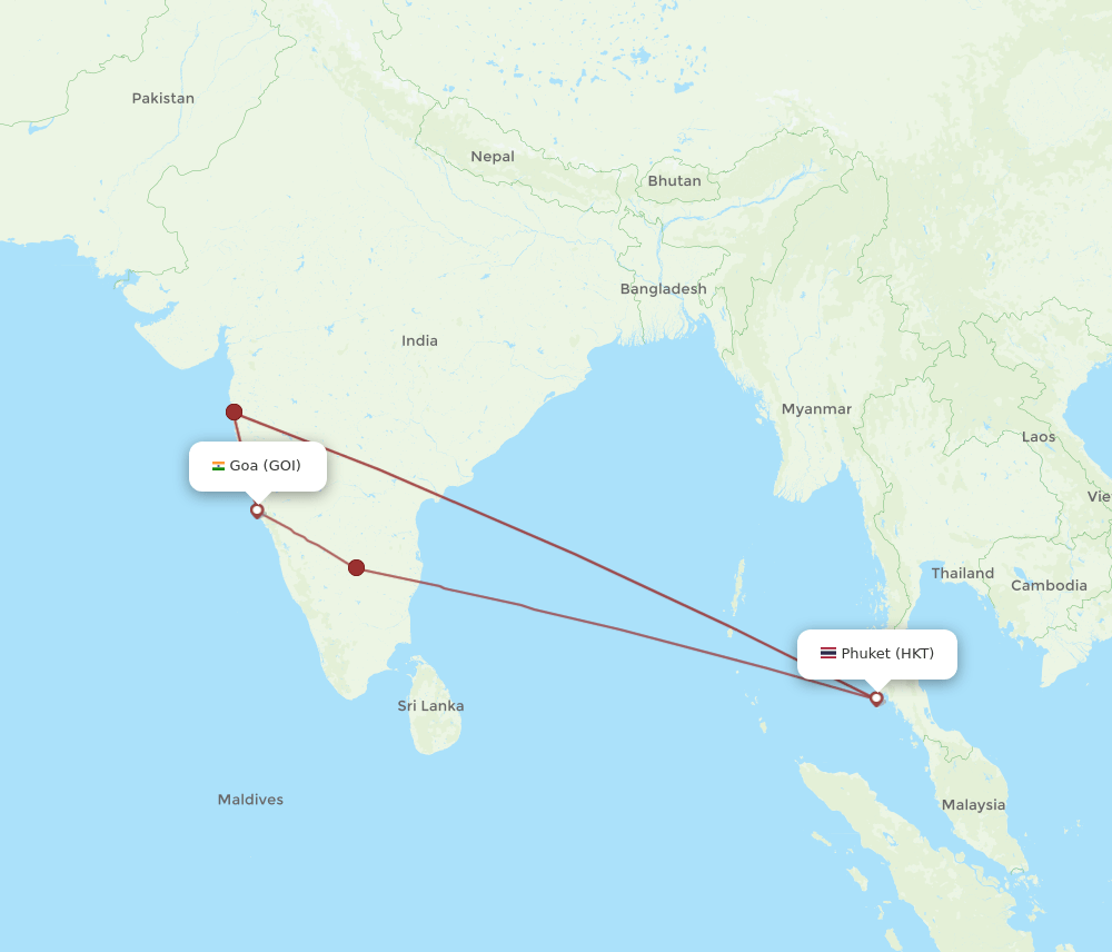 HKT-GOI flight routes