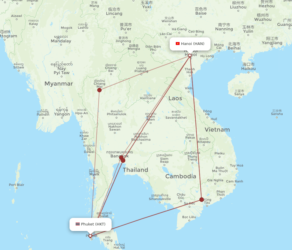 HKT-HAN flight routes