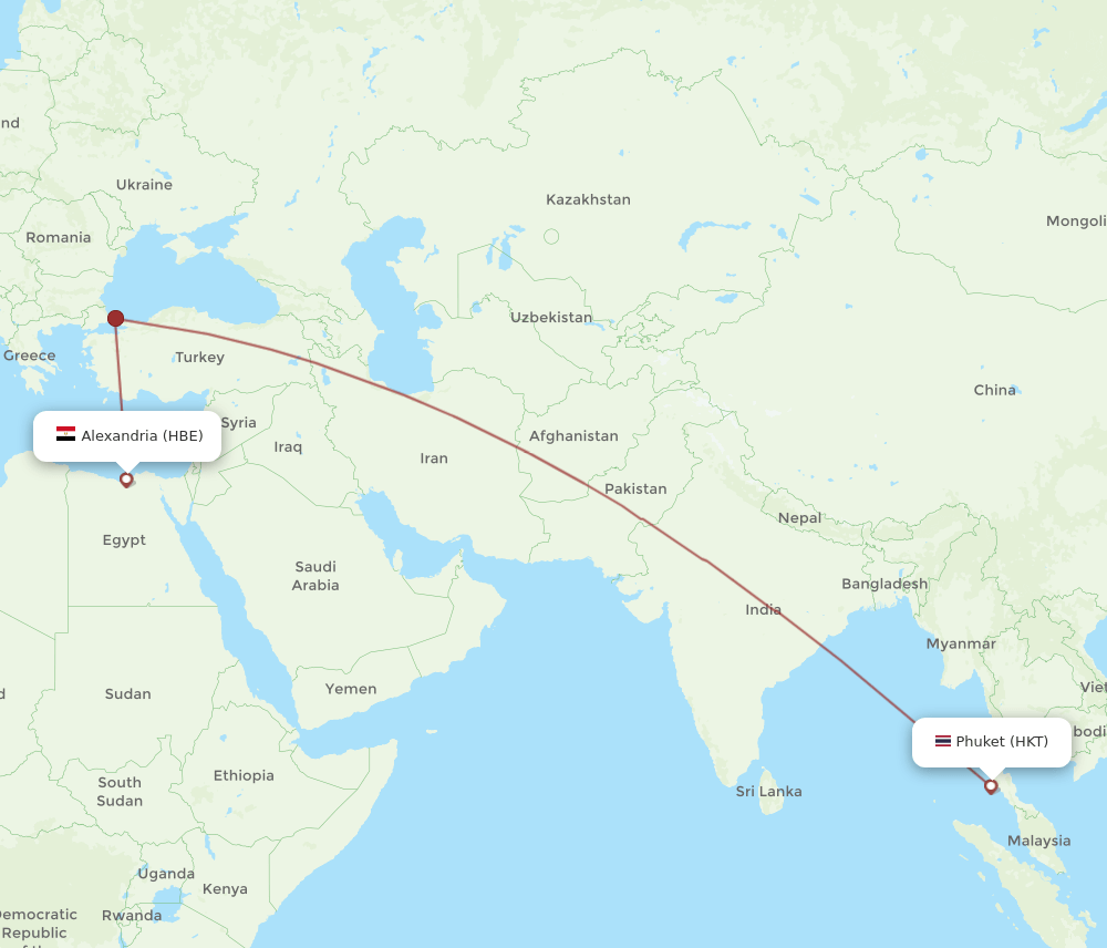 HKT-HBE flight routes