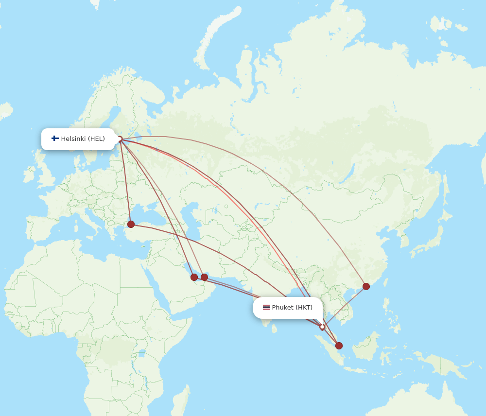 HKT-HEL flight routes