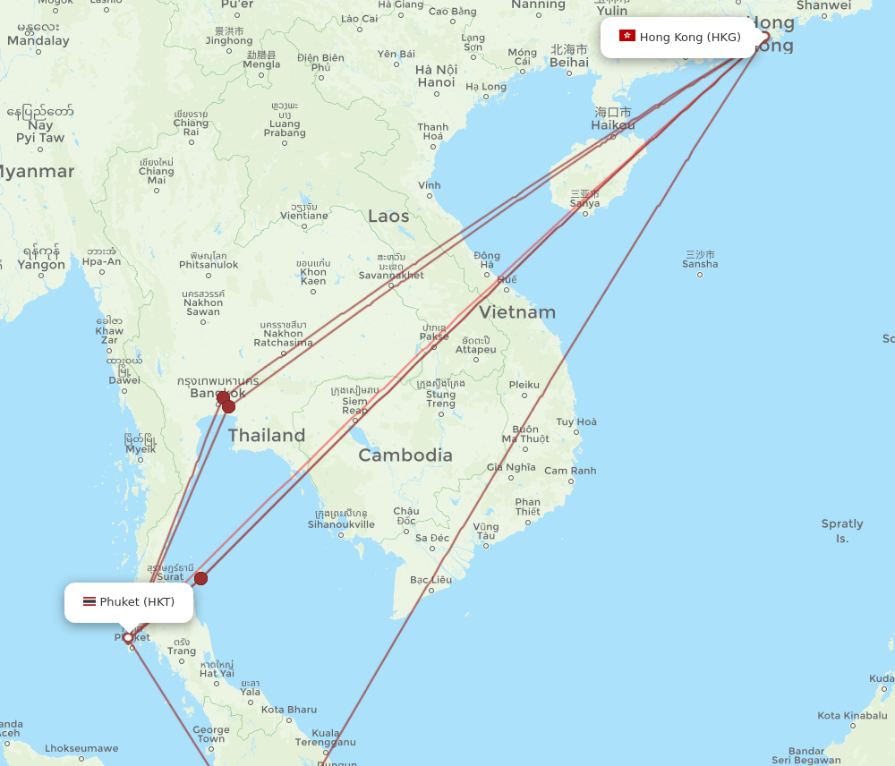 HKT-HKG flight routes
