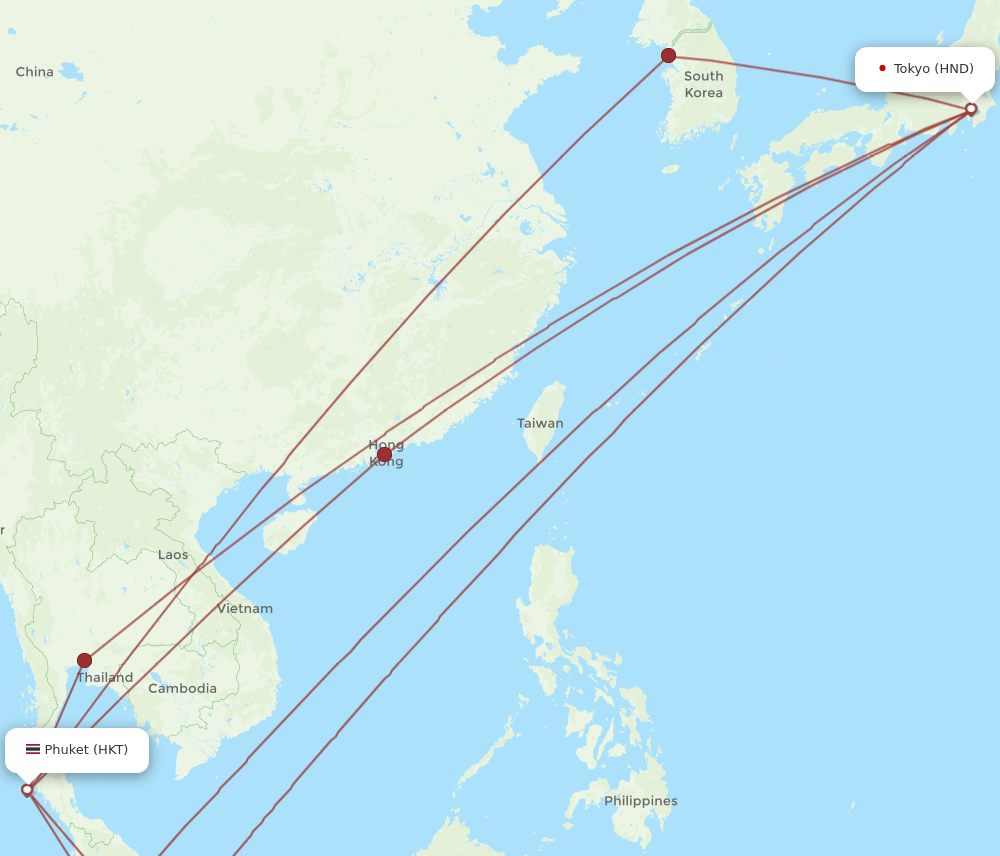 HKT-HND flight routes