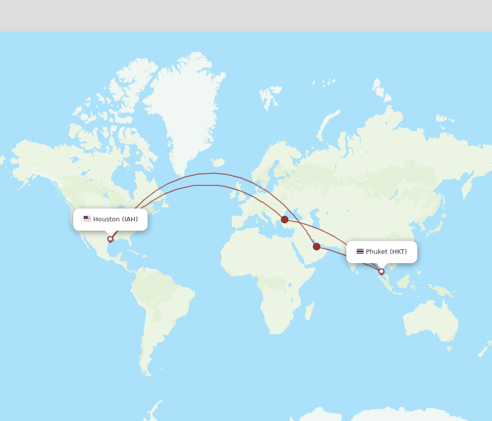 HKT-IAH flight routes