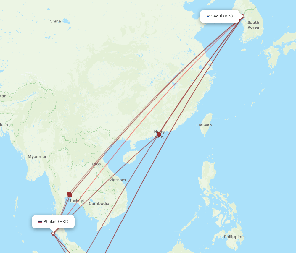 HKT-ICN flight routes