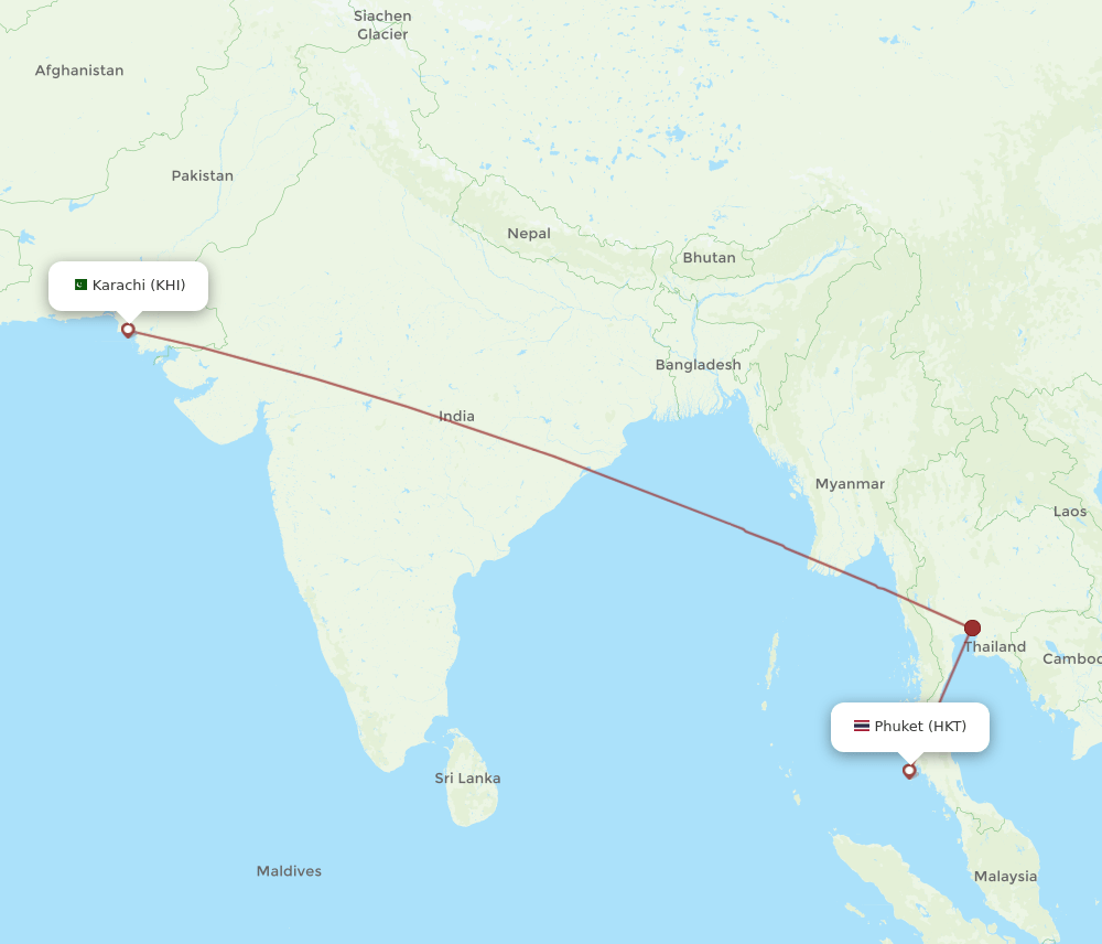 HKT-KHI flight routes