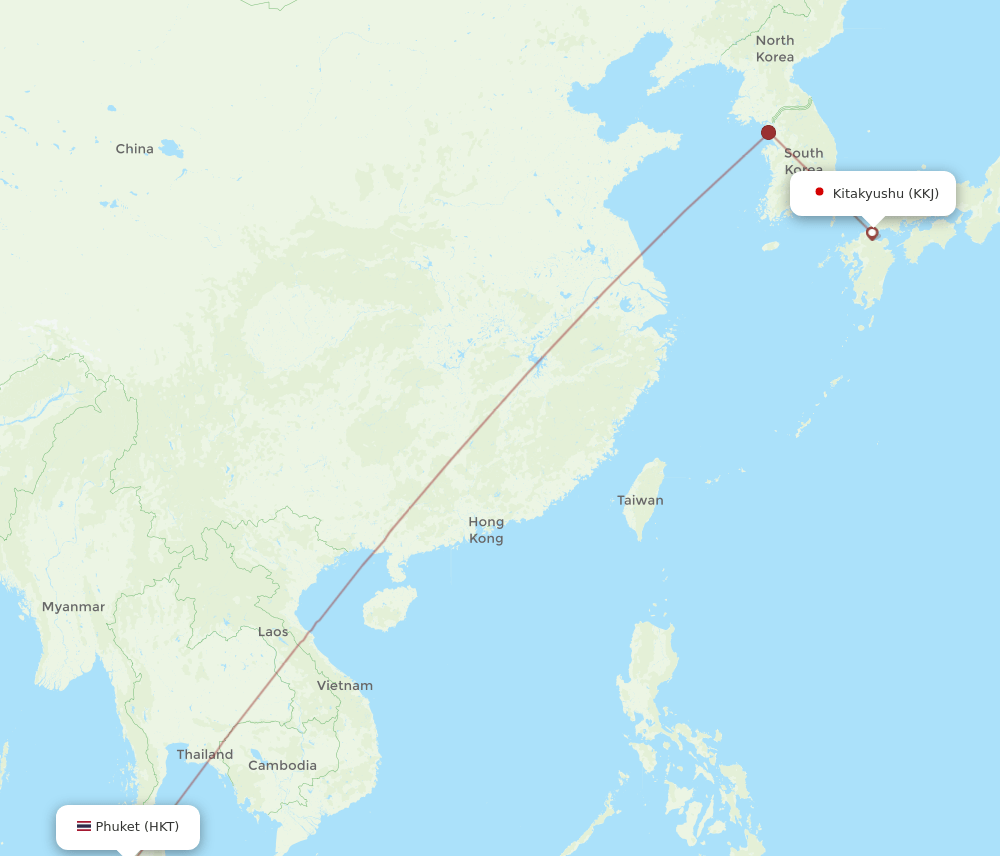 KKJ to HKT flights and routes map