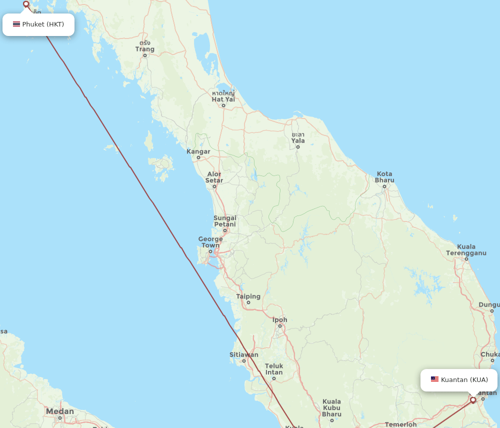 HKT-KUA flight routes