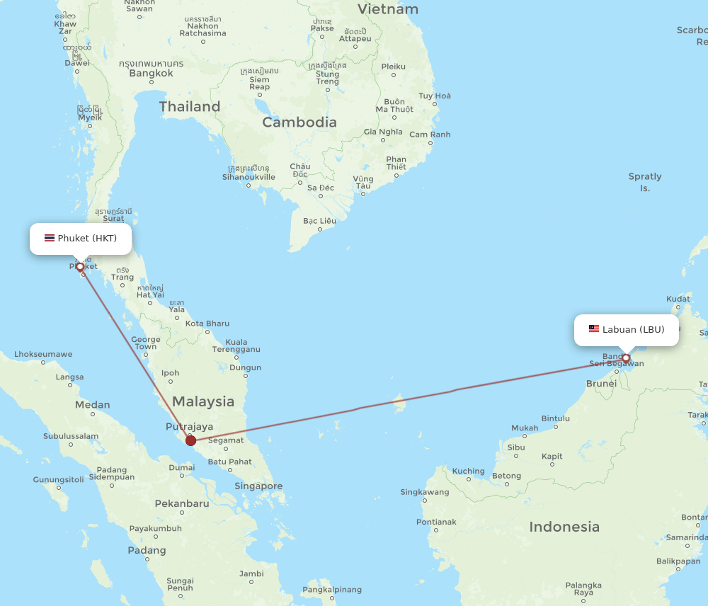 HKT-LBU flight routes