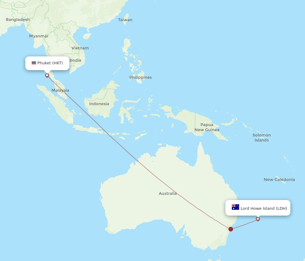 HKT-LDH flight routes