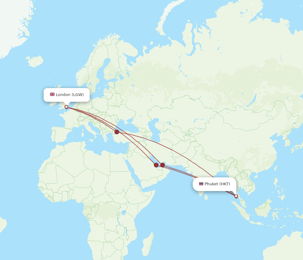 HKT-LGW flight routes