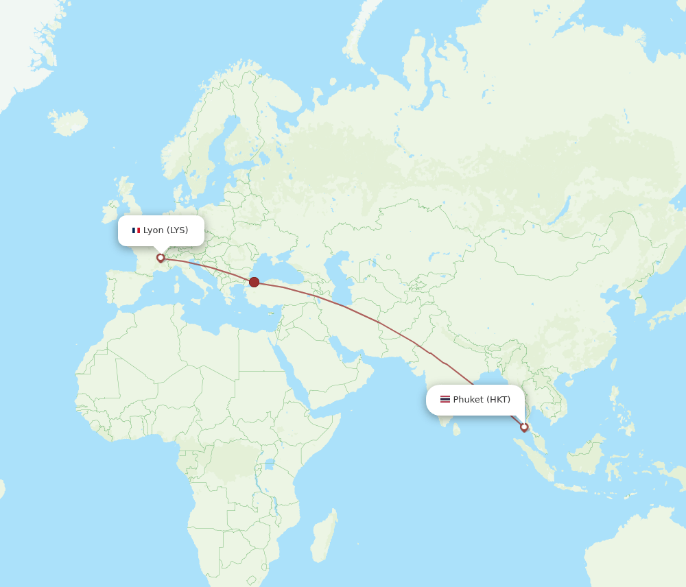 HKT-LYS flight routes