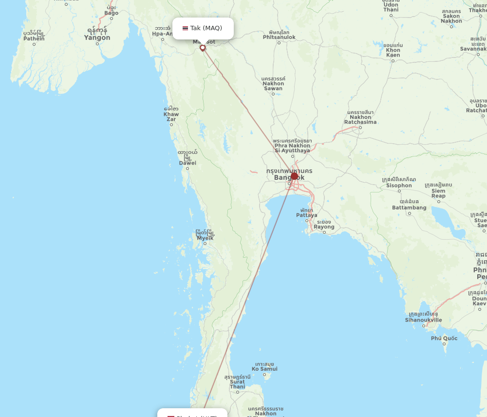 HKT to MAQ flights and routes map