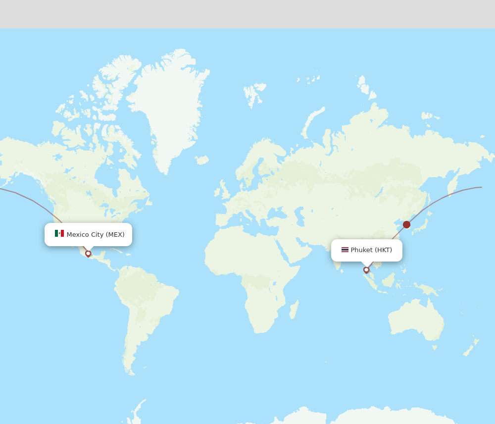 HKT to MEX flights and routes map