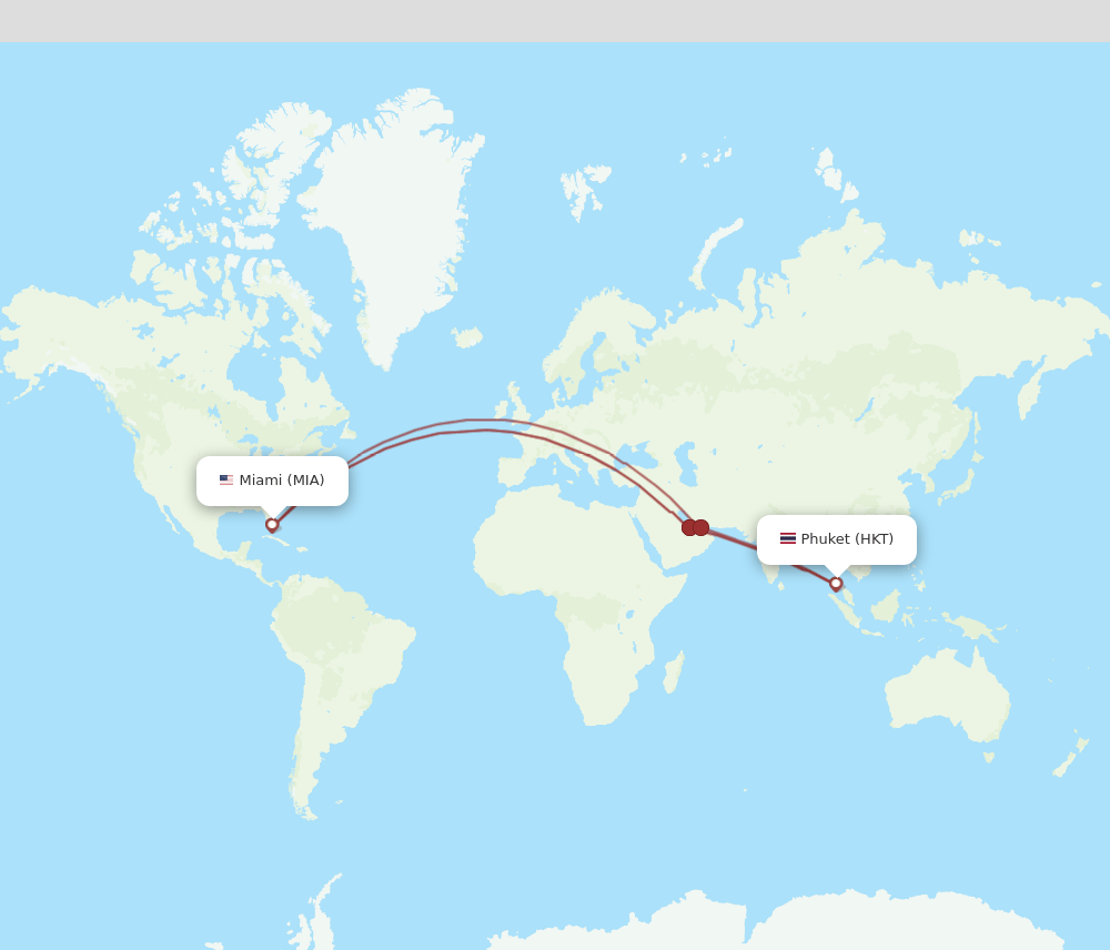 HKT-MIA flight routes