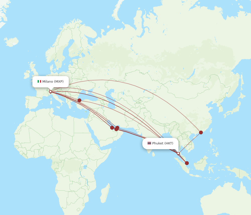 HKT-MXP flight routes