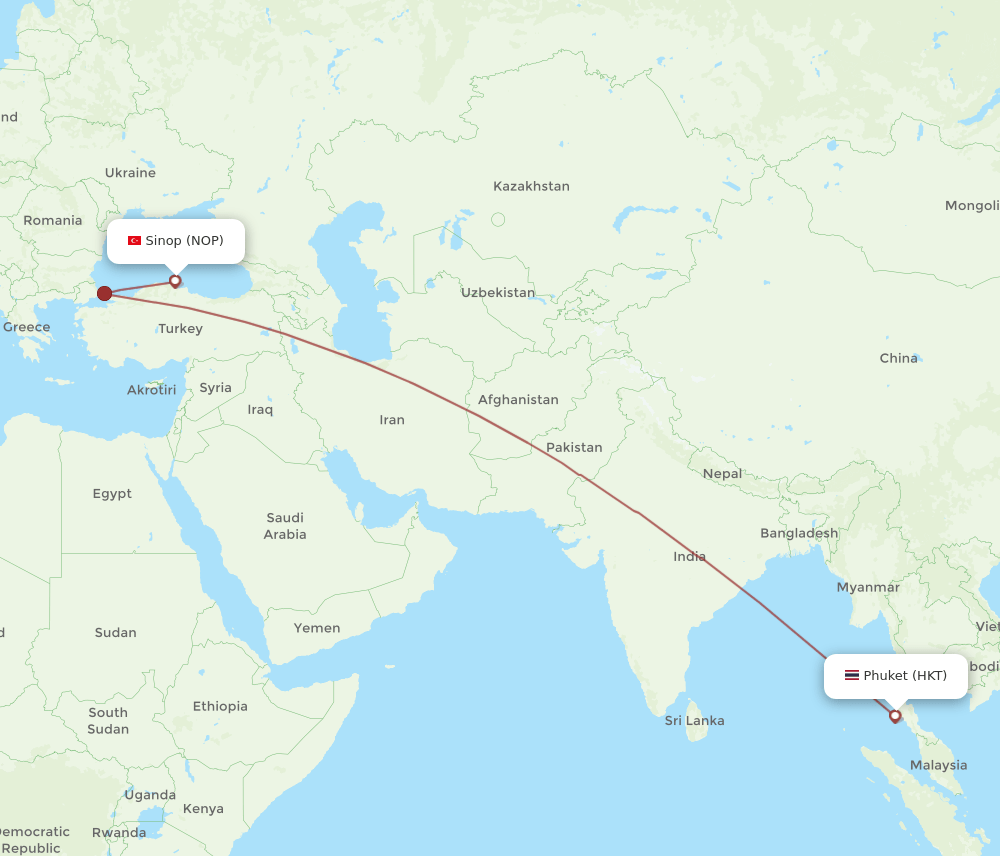 HKT-NOP flight routes
