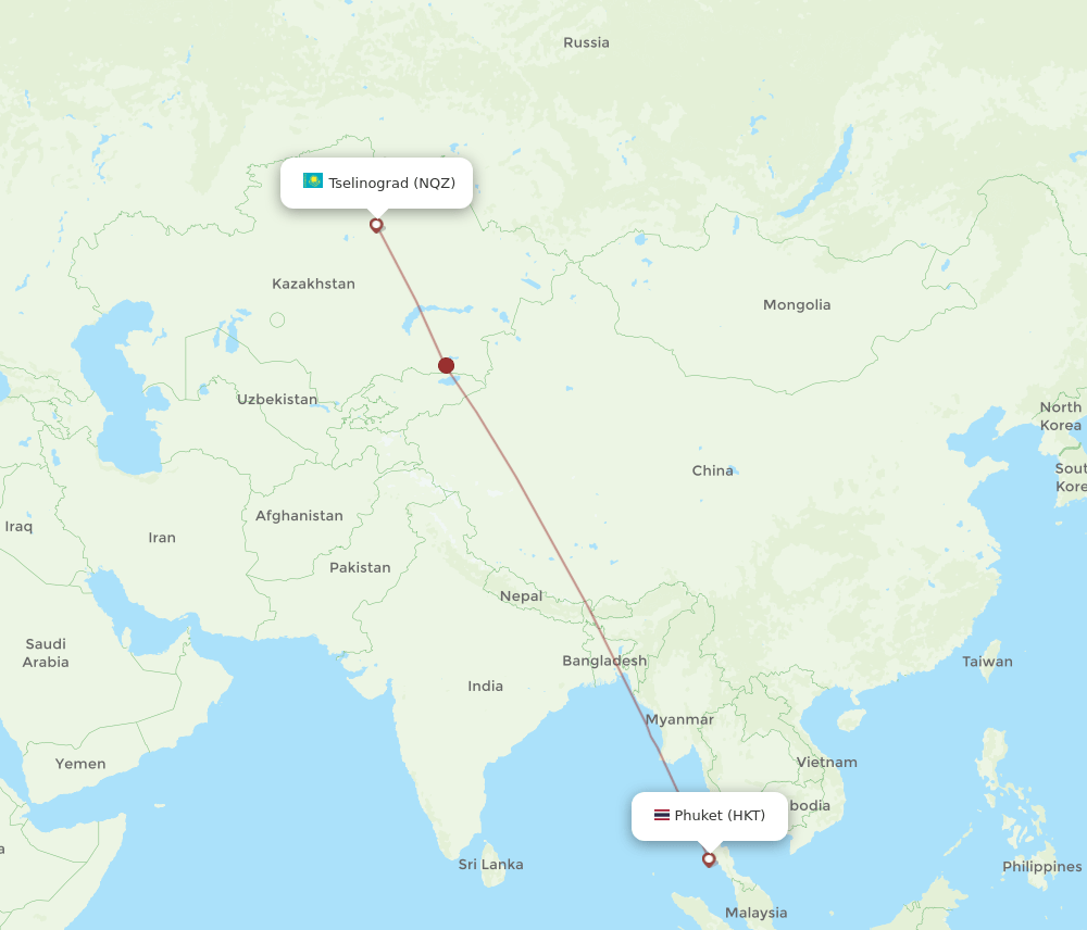 HKT-NQZ flight routes