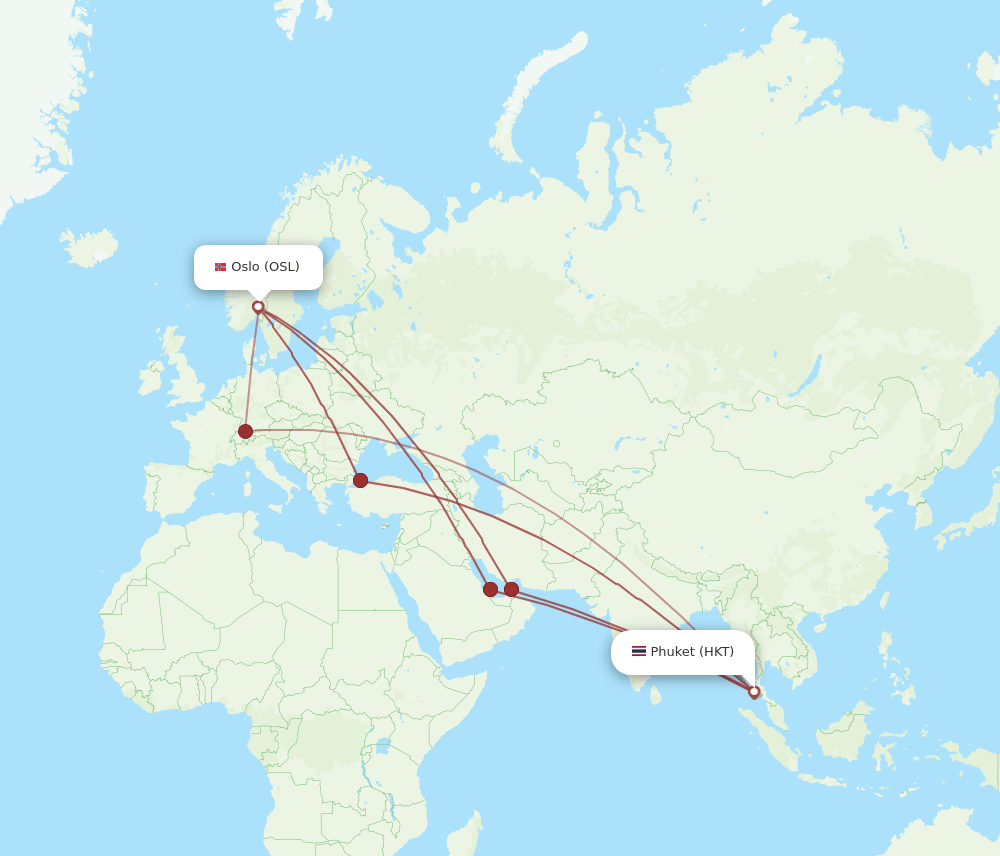 HKT-OSL flight routes