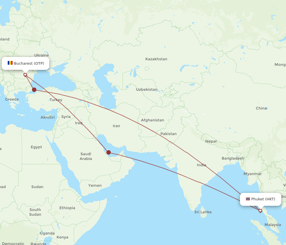HKT-OTP flight routes