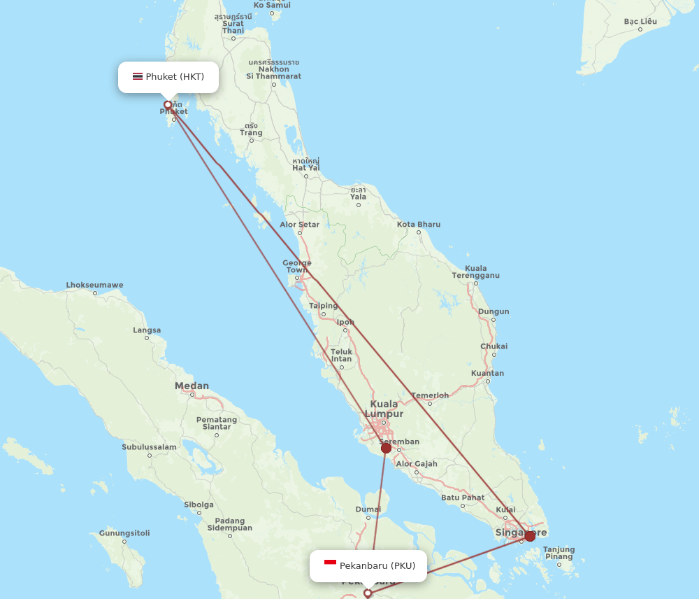HKT-PKU flight routes