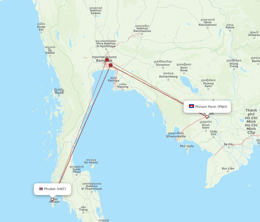 HKT-PNH flight routes