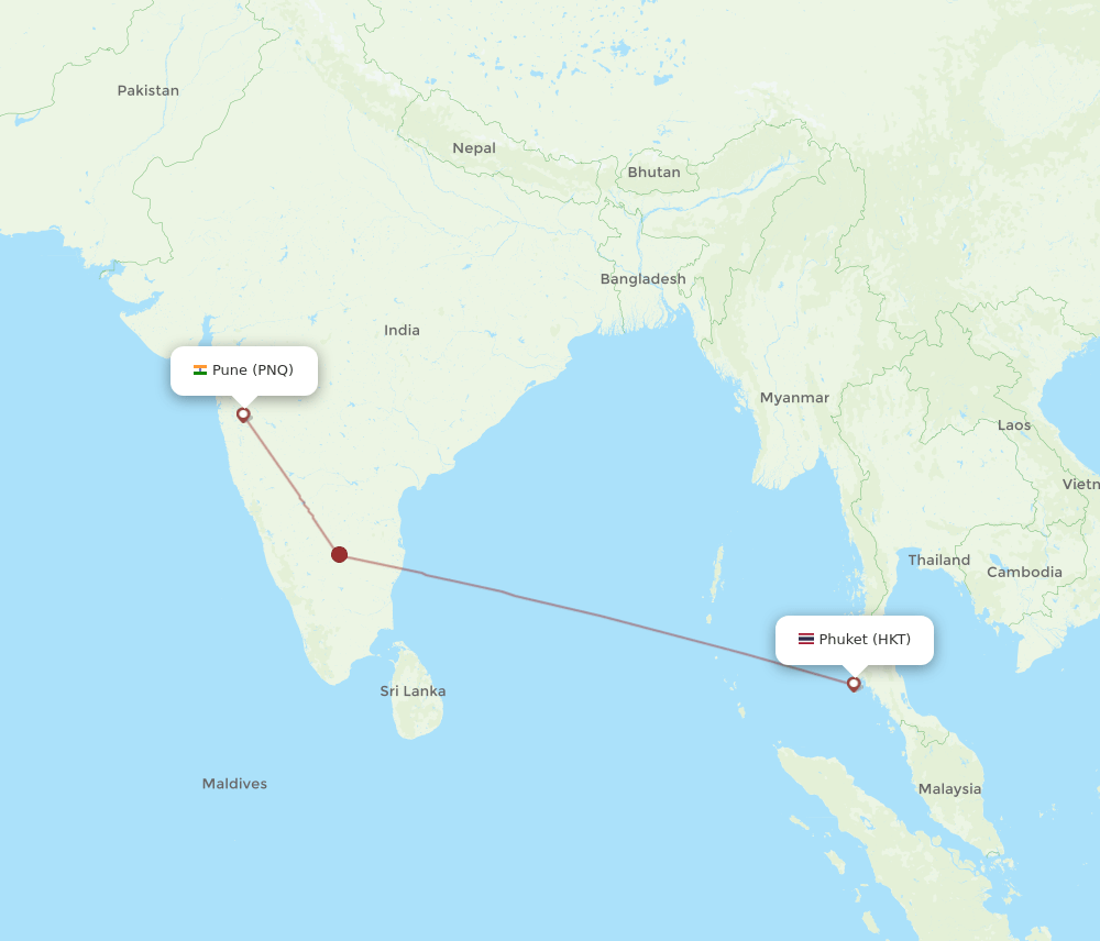 HKT-PNQ flight routes