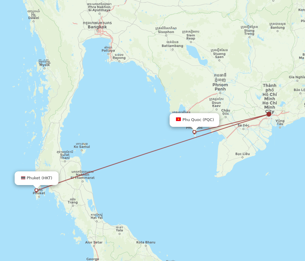 HKT-PQC flight routes