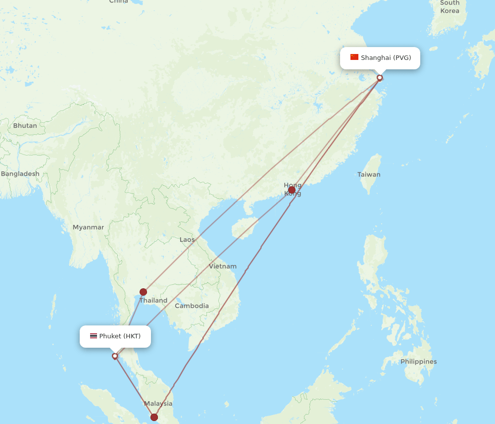 HKT-PVG flight routes